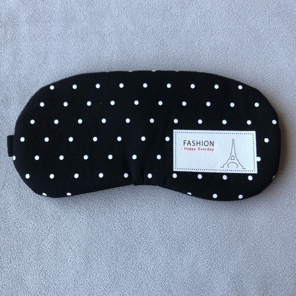 Black with White Polka Dots Sleep Mask ~ Brand New!